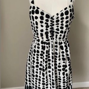 Women MELLO DAY White Black Polka Dot Dress large